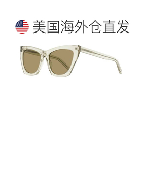 自营saint laurent圣罗兰女士Kate猫眼太阳镜SL 214 032透明米色5