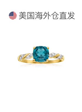自营 14 克拉黄金 Ross-Simons 伦敦蓝色托帕石戒指 - 蓝色 美国