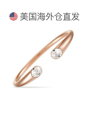 自营Calvin Klein Brilliant 玫瑰金 PVD 镀层不锈钢白色水晶开口