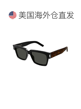 自营Saint Laurent Sunglasses Square Full Rim, Black/havana F