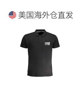 自营Cavalli Class Cotton Men's Polo Men's Shirt - black 美国