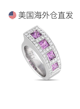 自营Bucherer 18K 白金 0.65 克拉钻石和蓝宝石戒指 BU01-071124