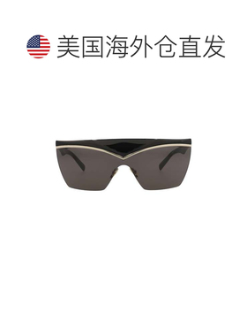自营saint laurent盾牌框注射太阳镜-黑色-黑色 美国奥莱直发