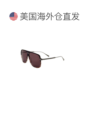 自营John Varvatos男式60毫米海军蓝哈瓦那渐变太阳镜 【美国奥莱