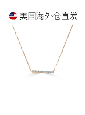 自营 sabrina14k 金和钻石条形项链 - 玫瑰色 美国奥莱直发吊坠