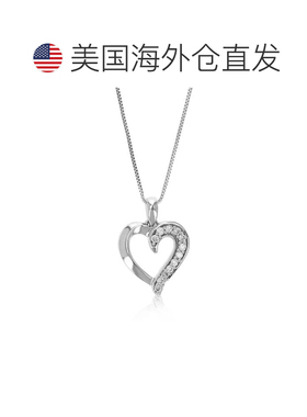 自营vir jewels1/12 cttw Lab Grown Diamond Heart Pendant Neck