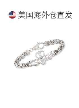自营Ross-Simons 纯银拜占庭克拉达手链 - 7 英寸 美国奥莱直发