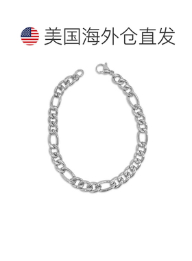 自营 Adornia 7mm Figaro Chain Bracelet silver 9