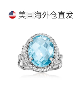 自营Ross-Simons Sky Blue Topaz Ring With . White Topaz in St