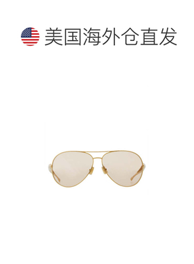 自营bottega veneta飞行员风格太阳眼镜，抛光金属框-金色 美国奥