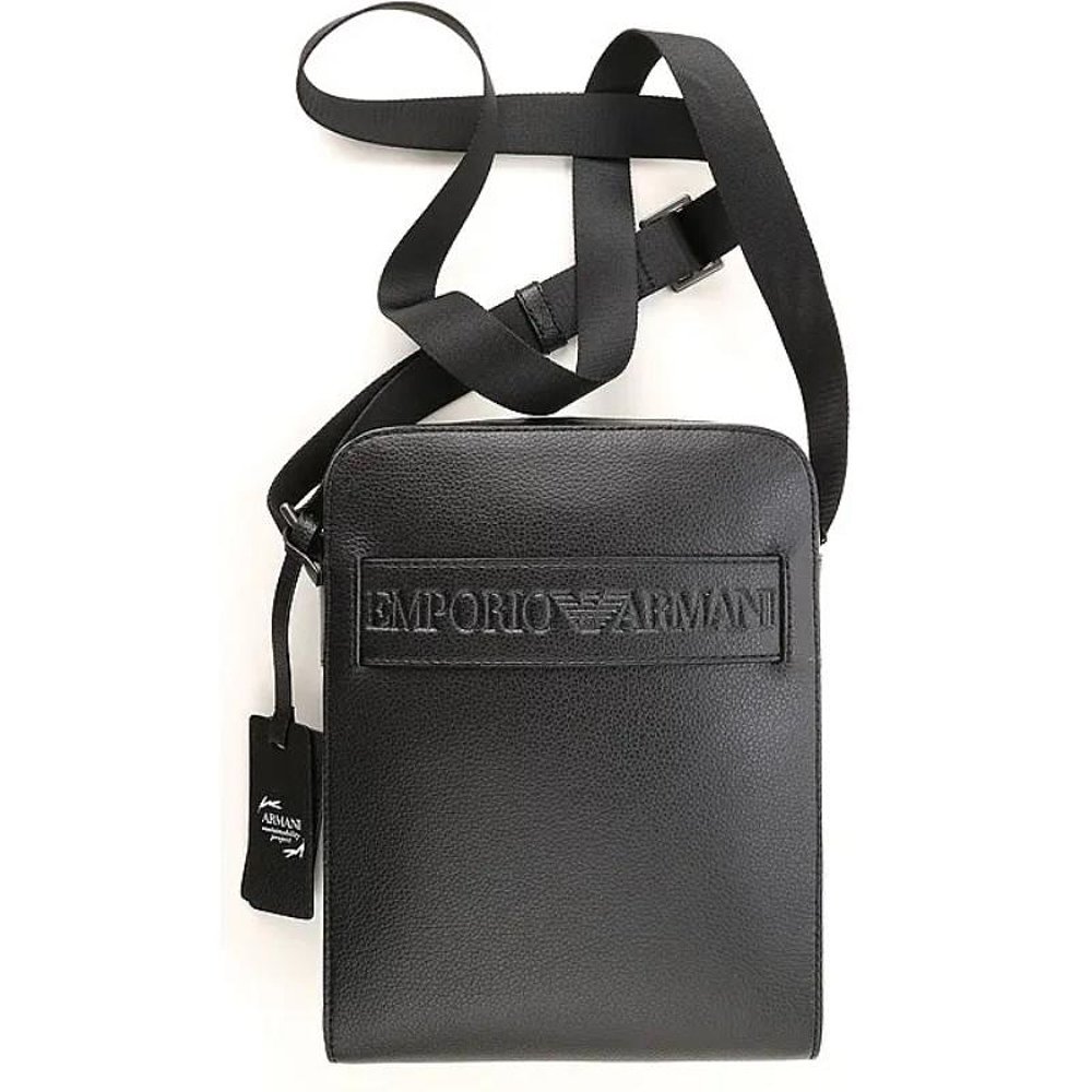 FFRONTEE探物美国站香港直发armani阿玛尼男士黑色皮革商务单肩包Y4M217YSL5J810722