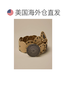 美国直邮自营Lucky Brand Grommet Concho腰带-白色 美国奥莱直发