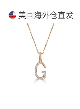 自营sabrina14k 玫瑰金和钻石初始项链 - 玫瑰 g 美国奥莱直发