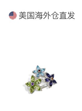 自营 savvy cie jewels 纯银 Multi Gem Floret Rg - 蓝色 美国奥