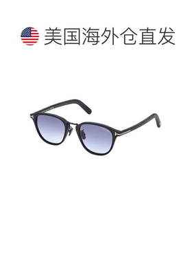 自营Tom Ford方形全轮辋太阳镜，深色哈瓦那镜框和绿色镜片Ft1049