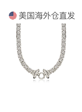 自营Ross-Simons 纯银拜占庭式项链配黑色缟玛瑙 16 英寸 美国奥