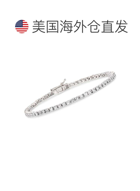 自营925 纯银 Ross-Simons 白色托帕石网球手链 美国奥莱直发
