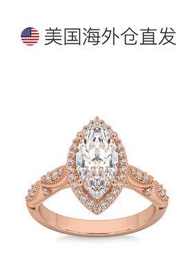 自营 pompeii32 1/4 克拉榄尖形光环自然灵感实验室培育钻石订婚