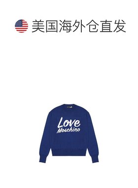 自营Love Moschino Wool Women's Sweatshirt - blue 美国奥莱直