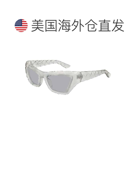 自营bottega venetaBv1438s编织超大猫眼太阳镜-灰色 美国奥莱直