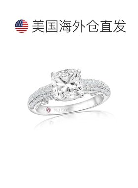 自营Suzy Levian White Sterling Silver Cushion Cut White Cubi