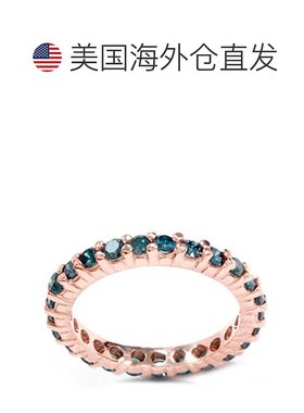 自营 pompeii31 1/2 克拉爪形蓝色钻石永恒戒指 14K 玫瑰金 - 14k