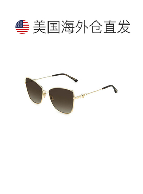自营Jimmy Choo Sunglasses Butterfly Full Rim, Gold Frame And