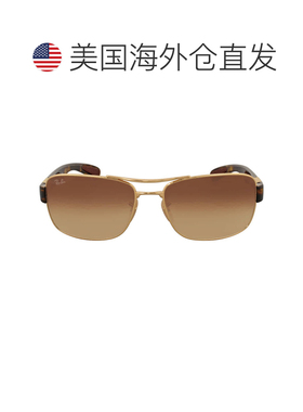 自营ray-ban雷朋棕渐变长方形男士太阳镜RB3522 001/13 61 - mult