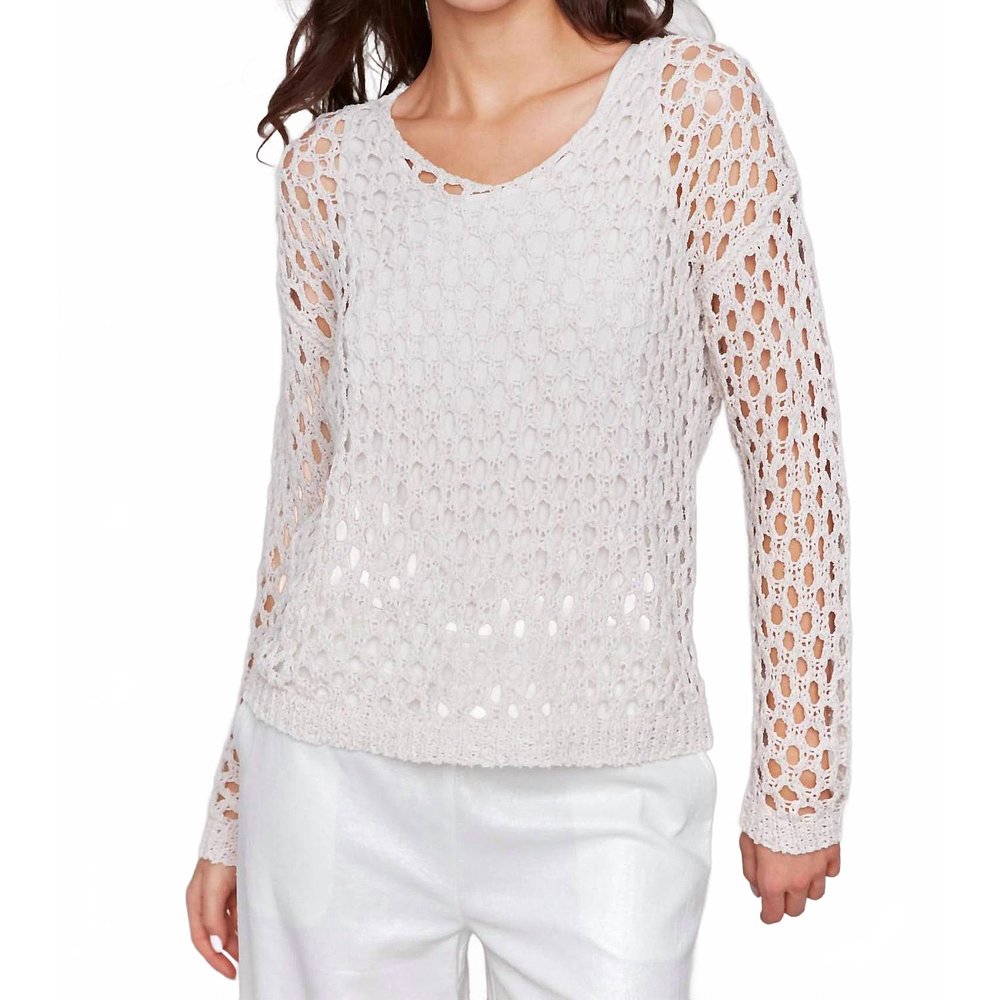 自营charlie bFancy Yard V-Neck Sweater In Petal 美国奥莱直发 - 图2