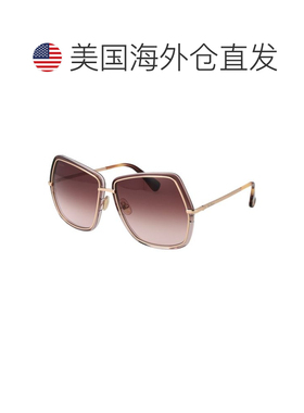 自营Max Mara Metal Women's Sunglasses - gold 美国奥莱直发
