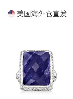 自营 Ross-Simons 蓝宝石绳边戒指（纯银）- 蓝色 美国奥莱直发