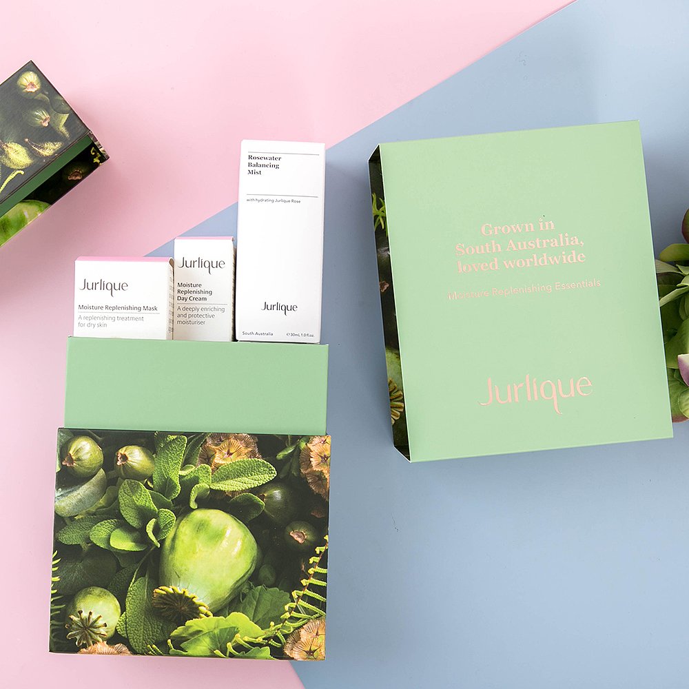 天猫国际美国直购美国直邮Jurlique茱莉蔻水润亮肤礼盒霜40ml面膜100ml花卉水30ml3