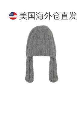 自营maison margiela罗纹无檐帽耳廓羊驼毛混纺帽子-灰色 美国奥