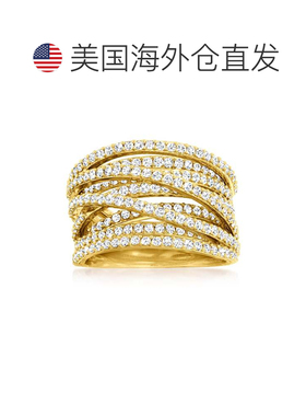 自营Ross-Simons Diamond Highway Ring in 18kt Gold Over Sterl
