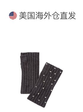 自营sofiacashmere 2X2 Rib Fingerless Cashmere Glove - grey