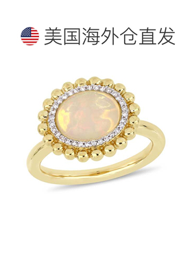 自营 mimi & max2 CT TGW 椭圆形切割黄色埃塞俄比亚蛋白石和 14K