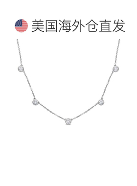 自营mimi & max2 1/4 CT DEW 925 纯银莫桑石庭院项链 - 白色 美