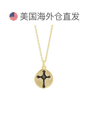 自营savvy cie jewelsGOLD PLATED CROSS MEDALLION PENDANT NECK