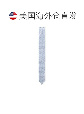 自营boss提花图案真丝混纺领带-浅蓝色 美国奥莱直发