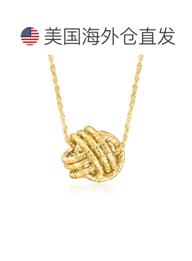 自营Ross-Simons Italian 14kt Yellow Gold Textured Love Knot