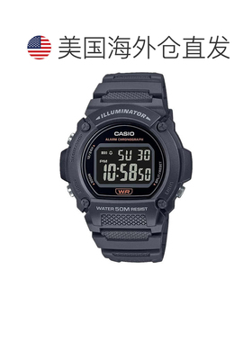自营Casio Men's Classic Digital Watch with Gray Band - W-219