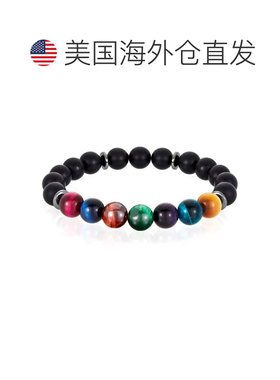 自营Crucible Los Angeles Multi-Tiger Eye 和黑色哑光玛瑙珠弹1