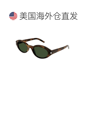 自营saint laurent绿色Sl 567龟形大号圆形太阳镜-灰色 美国奥莱
