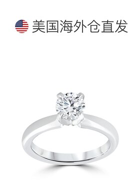 自营 pompeii31 ct 单颗钻石圆形明亮式切割天然真正 14k 白金 sz