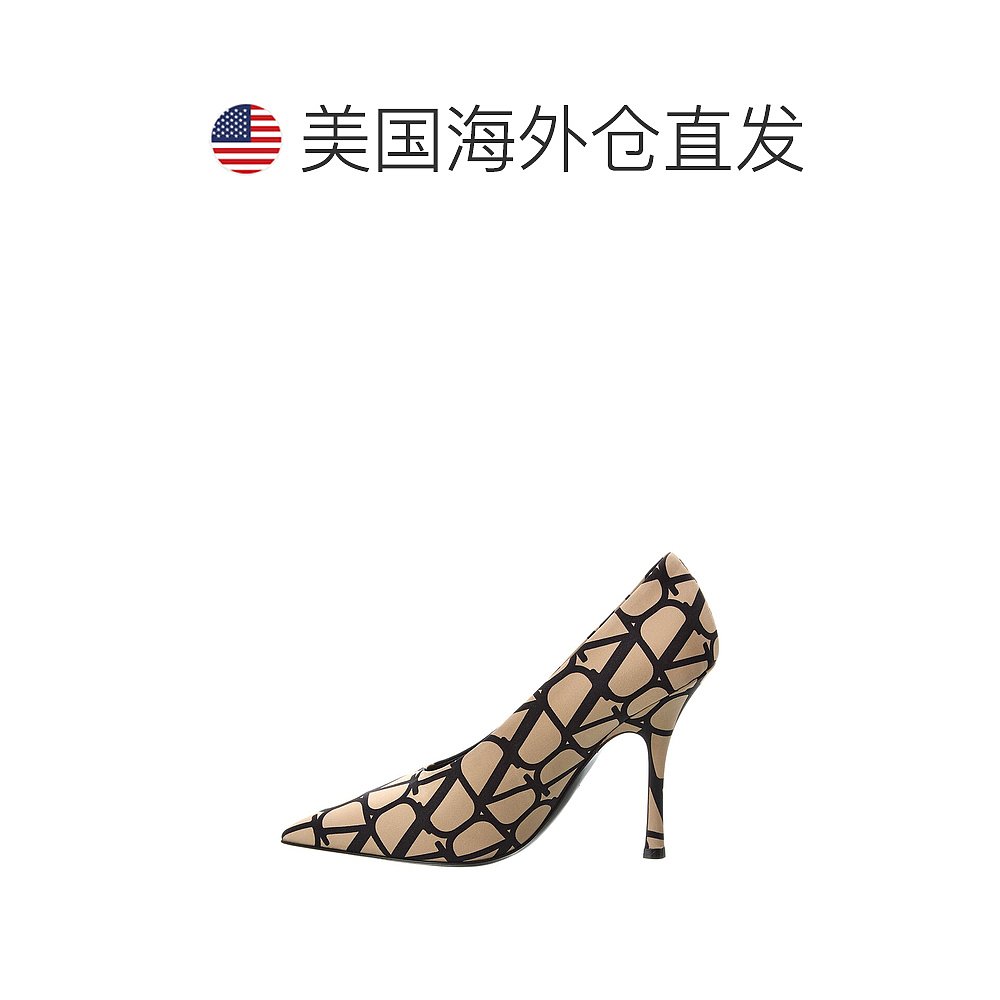 【99新未使用】Valentino VLogo 110 帆布高跟鞋 - 米色 【美国奥