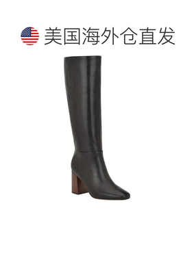 自营Calvin Klein Arista Boots Women's Black Leather Block He