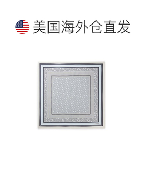 自营boss丝质斜纹字母组合围巾-浅蓝色 美国奥莱直发方巾