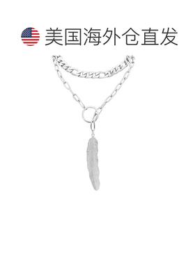 自营adornia混合链叶 Y 项链银 - 银 美国奥莱直发