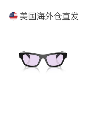 自营prada0pr B09s Rectangular Black Acetate Sunglasses - pur