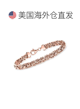 自营Ross-simons 18kt玫瑰金过英镑拜占庭手镯-8英寸 美国奥莱直